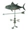 Verdigris Patina Metal Tuna Fish Weather Vane with Roof Mount